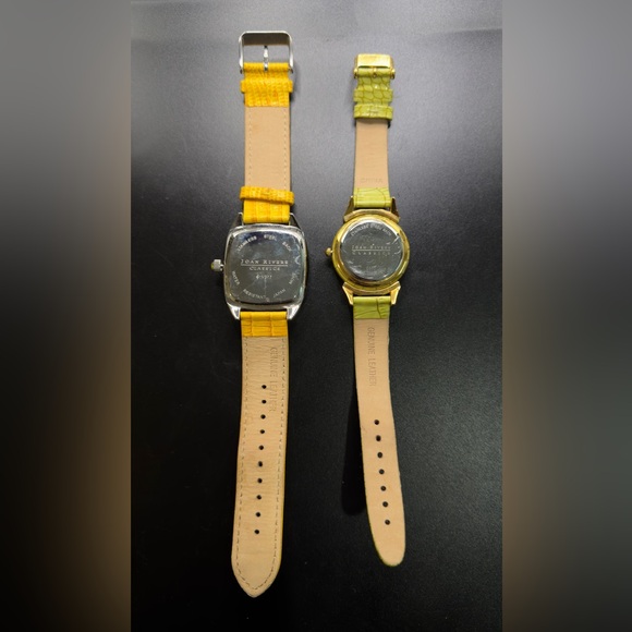JOAN RIVERS COLLECTIBLE WATCHES SET OF 2 Yellow Green - Picture 4 of 11